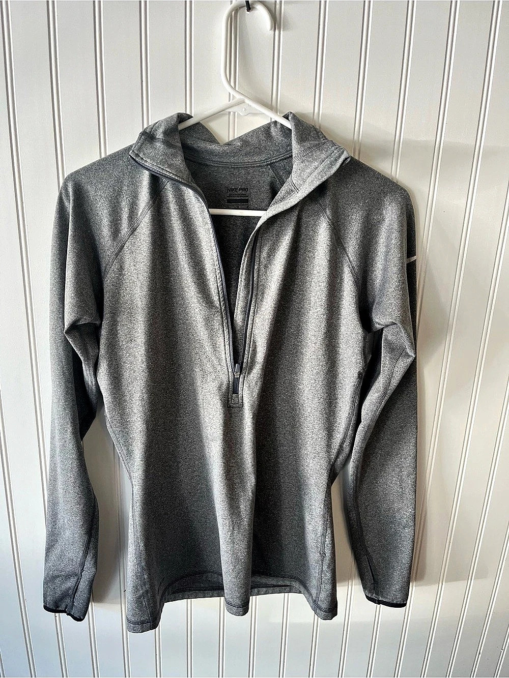 Nike Pro Warm Half-Zip Training Top Gray Hoodie Size Medium